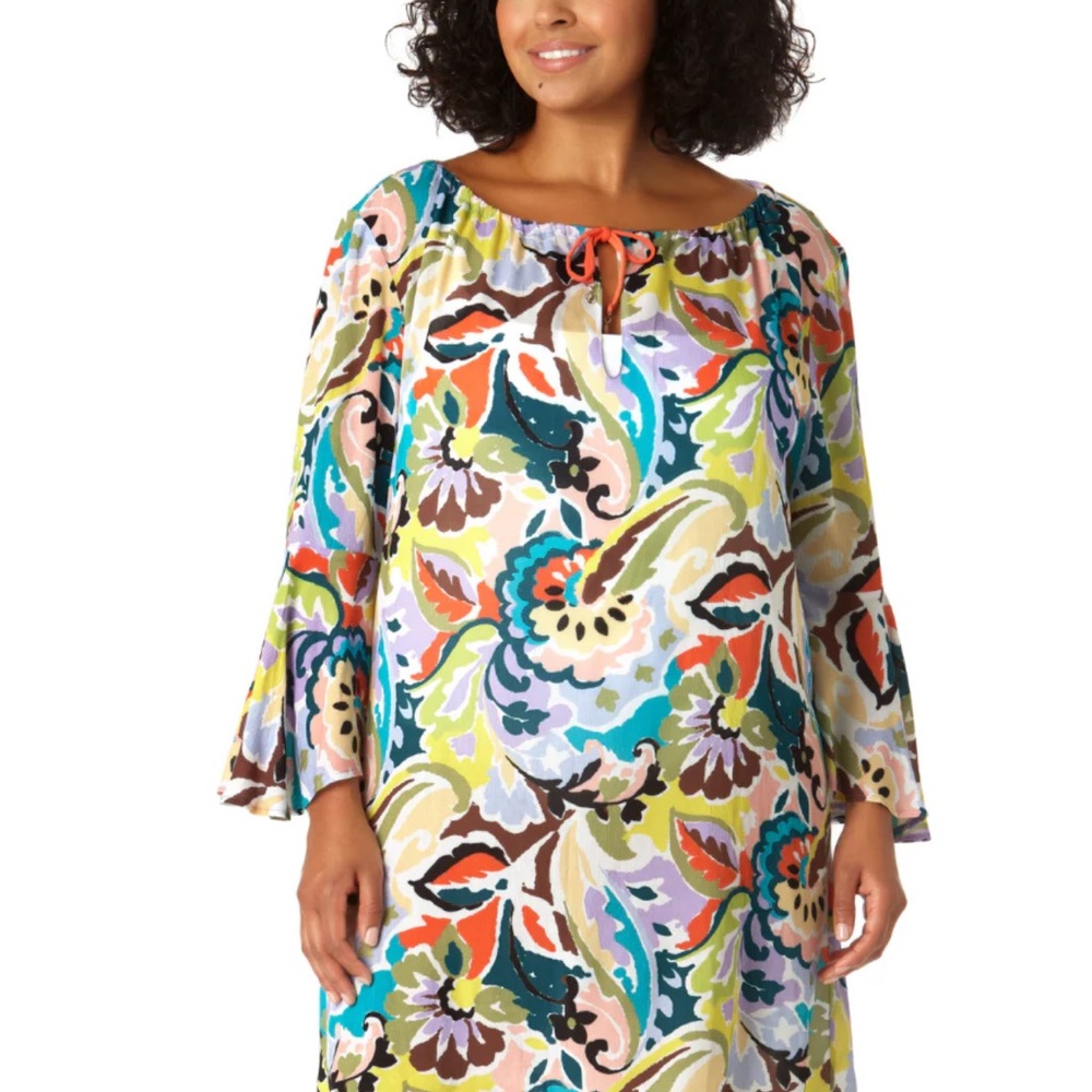 Anne Cole Multicolor Floral Swim Coverup